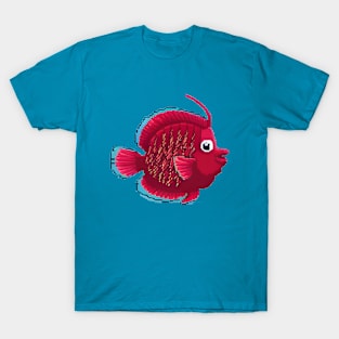 Red Cute fish Pixel art T-Shirt